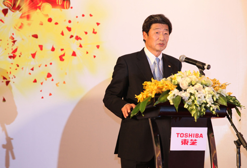 株式会社东芝执行役常务中国总代表 东芝(中国)有限公司董事长田中孝明现场致辞