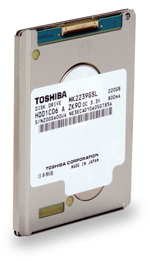 配备LIF SATA界面1.8寸硬盘