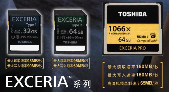 东芝电子推出了全球速度最快的EXCERIA PRO系列 CF存储卡